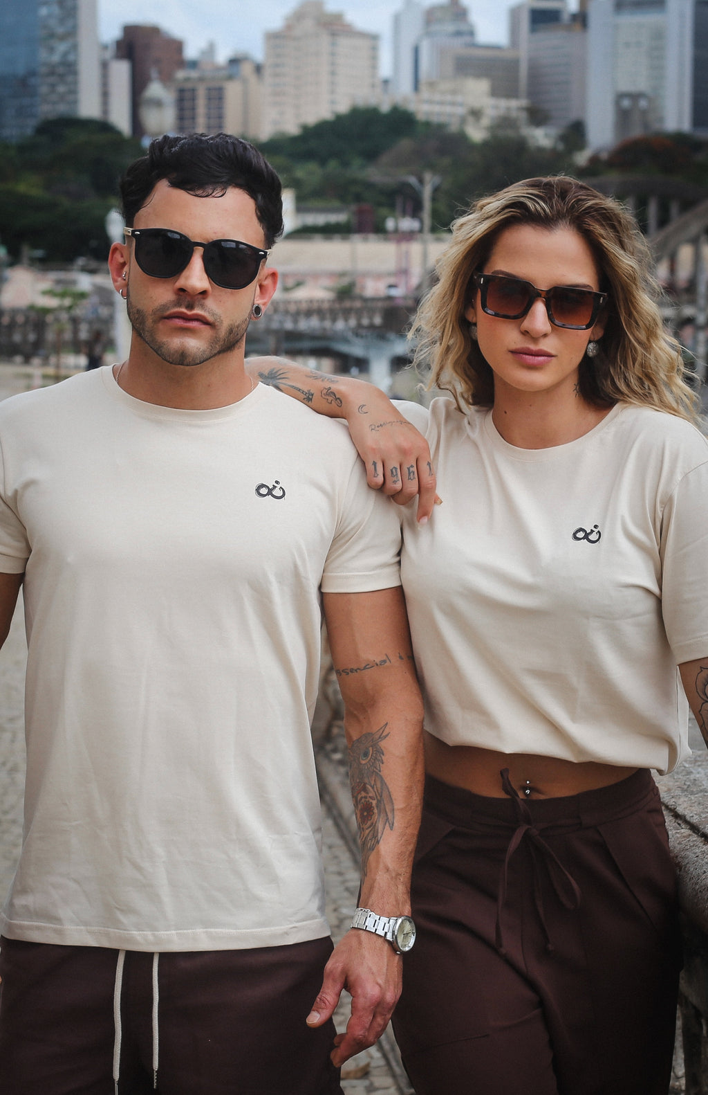 Camisa Infinity bege Ave